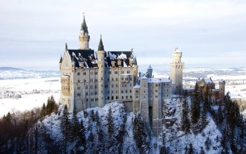 Zámek Neuschwanstein Bavorsko v zimě