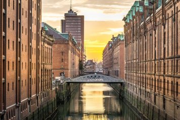 Speicherstadt centrum Hamburk