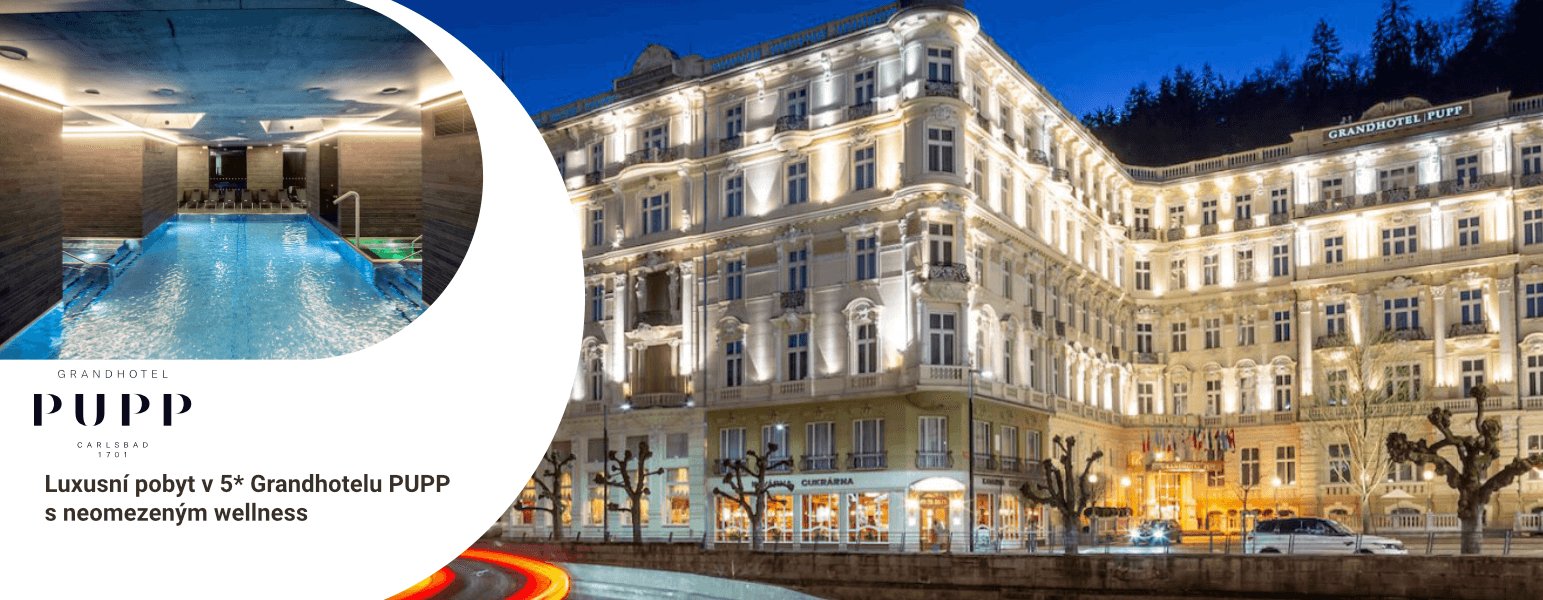 Luxusní pobyt v 5* Grandhotelu PUPP s neomezeným wellness