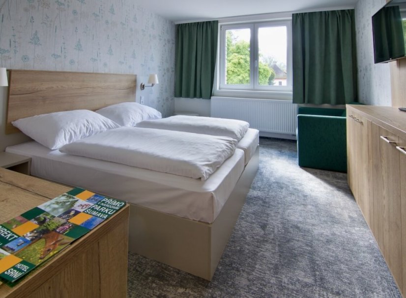 Jedinečné ubytování v moderní 3* depandanci Hotelu Srní na Šumavě