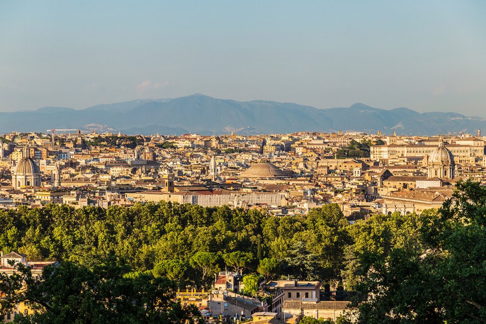 Výhled z kopce Gianicolo